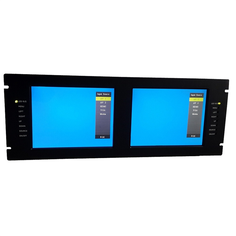 2*8,4" LCD 4U telineeseen kiinnitettävä teollisuusnäyttö
