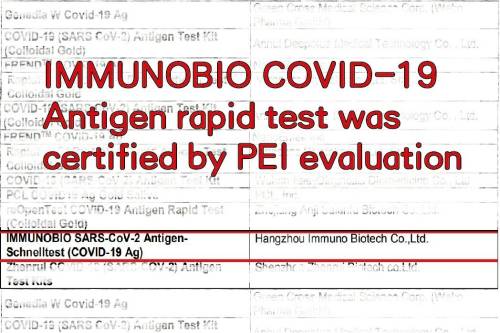 IMMUNOBIO është testuar nga PEI për të vlerësuar ndjeshmërinë e tij ndaj zbulimit të shpejtë të antigjenit SARS-CoV-2!