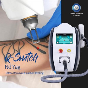 Portable Tattoo Removal Q Switched ND Yag Laser Pigmentation Removel Carbon Peeling Machine