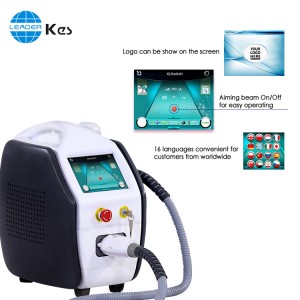 Portable Nd yag Q switched laser 1064nm 532nm and 1320nm machine