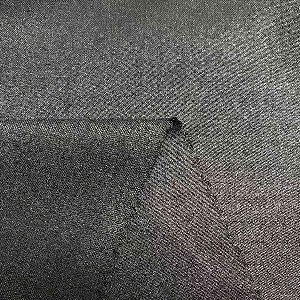 Shiny Grey 70 Polyester 30 Rayon 210 gsm Tr Twill Suiting Fabric Quality