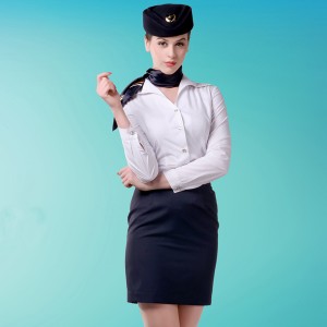 Solid Color Bamboo Flight attendant uniform shirt fabric lightweight