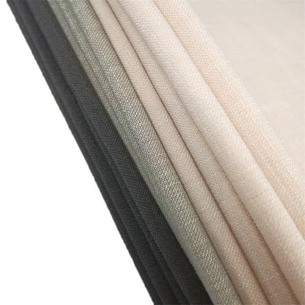 Polyester viscose spandex four way stretch fabric linen texture