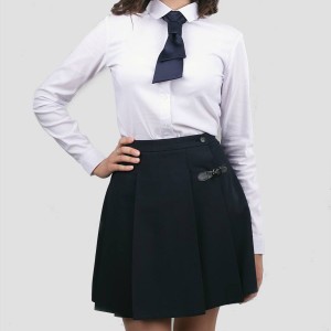 White school uniform shirt fabric CVC cotton polyester spandex fabric
