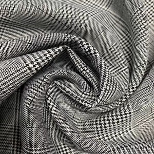 Hot sale tr polyester rayon thick spandex blending checks fancy suiting fabric YA8290