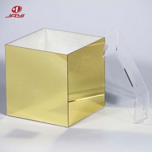 Custom Gold Mirror Acrylic Flower Box Supplier |JAYI