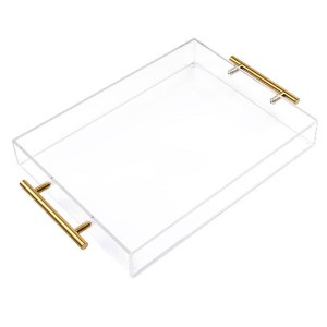 Акрилна тацна са златним ручкама – прилагођена величина