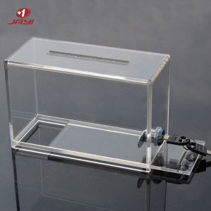 Caixa de doação de acrílico transparente personalizada com fabricante de fechadura - JAYI