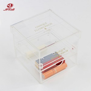 서랍과 뚜껑이 있는 맞춤형 투명 아크릴 꽃 상자 도매 – JAYI
