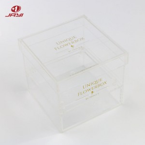 Custom Clear Acrylic Flower Box nga adunay Drawer ug Lid Wholesale - JAYI