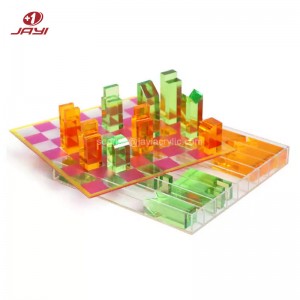 2022 wholesale price Acrylic Display Box With Lid - Custom Acrylic Chess Game Board Set Supplier – JAYI – JAYI