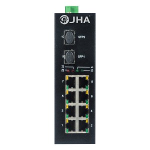 8 10/100TX and 2 1000X SFP Slot | Unmanaged Industrial Ethernet Switch JHA-IGS20F08