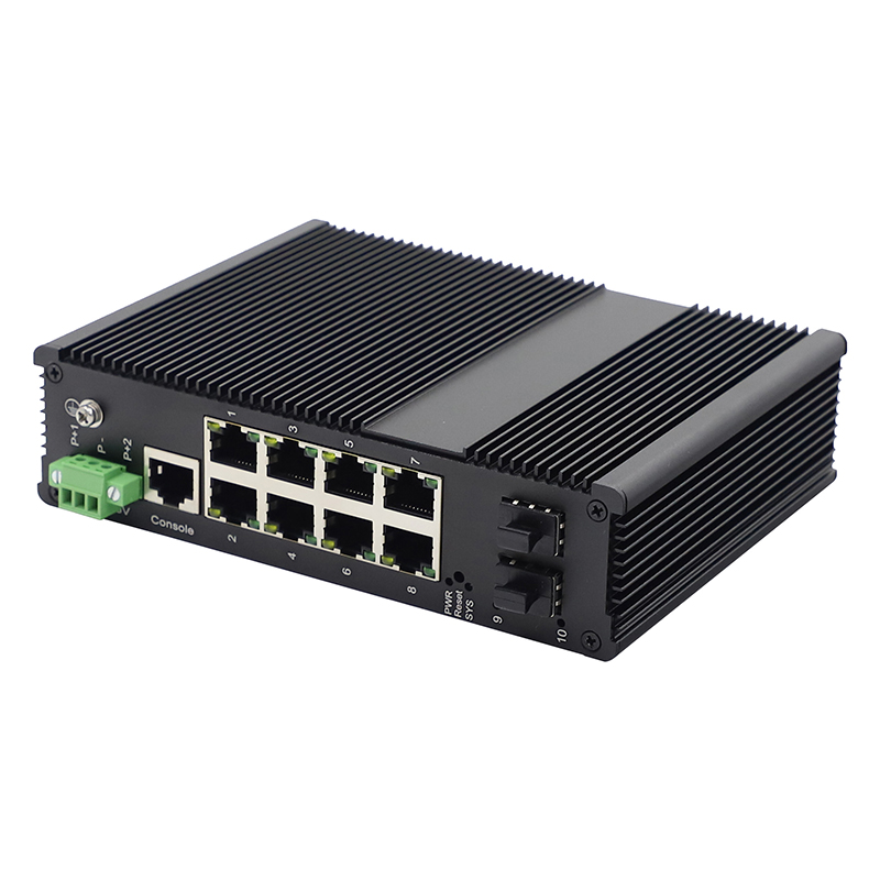 Upgrade — Managed 8-port industrial Ethernet switch with 2 fiber ports