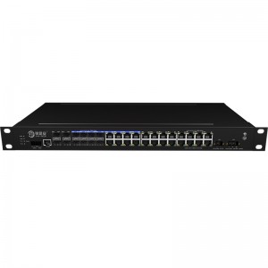 4*10G Fiber Port+16*10/100/1000Base-T+8*1000M Combo Port, Managed Industrial Ethernet Switch JHA-MIG016C08W4-1U