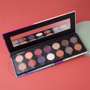 Paleta de sombras de ojos de maquillaje de 14 colores, kit de belleza cosmética a prueba de agua