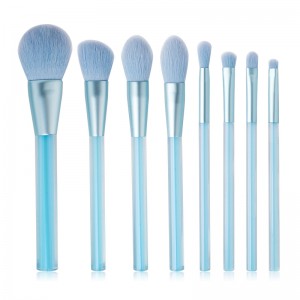 Conjuntos de pincéis de maquiagem de sombras para cosméticos profissionais azuis 8 peças