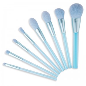 8 STK Blue Professional Cosmetics Shadows Makeup Brush Sets
