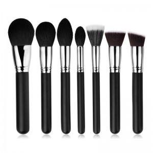 7PCS schwarzes Make-up-Augen-Gesichts-Schatten-Schönheits-Pinsel-Set