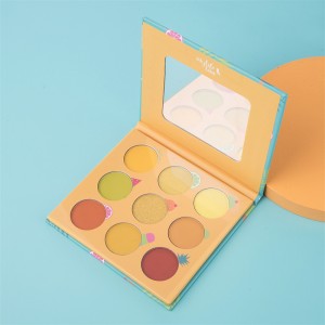 Kit de maquillaje con brillo de sombras de ojos cálidas mezclables de larga duración de 9 colores