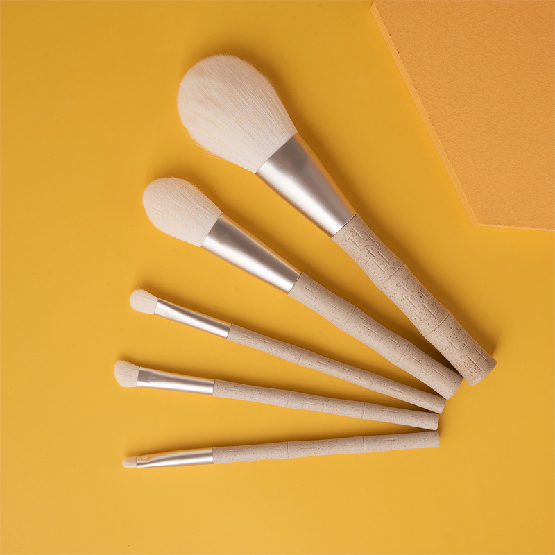 5PCS Sustainable Eco Friendly Wheat Straw Handle Makeup Brushes Featured Image