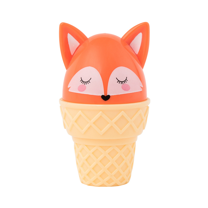 Whole Sale Cute Ice Cream Shape With Little Fox Lid Private Label Lip Balm Featured Image