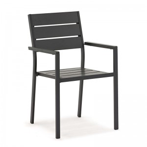 JJC14003-1 Aluminum PS wood stacking chair