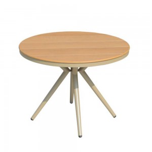 JJT14006 Aluminum plastic wood  round table