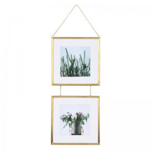2PCS 7×7 inches Wall Hanging Collage Metal Photo Frame with White Matte