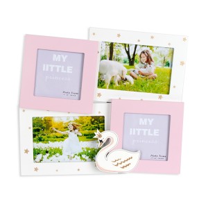 Baby Prints Collage Picture -valokuvakehys, niin rakastettu vaaleanpunainen/valkoinen