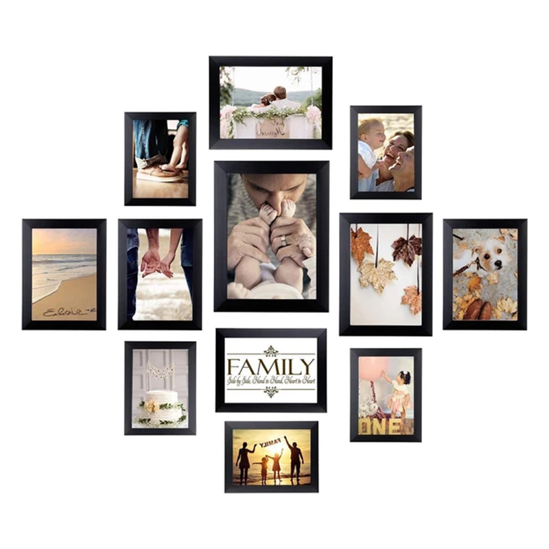 Domus Wall Decor Wooden Photo Frame Gallery- 12 Pieces
