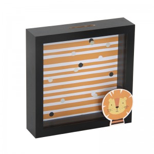 Caja de dinero de vidrio de madera hucha con parche personalizado