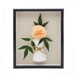9″x11″ plátno Tieňová škatuľka Drevený fotorámik váza s kvetinovým dekorom