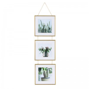 Gold Collage Aluminum Metal Molding Three Opening Picture Frame