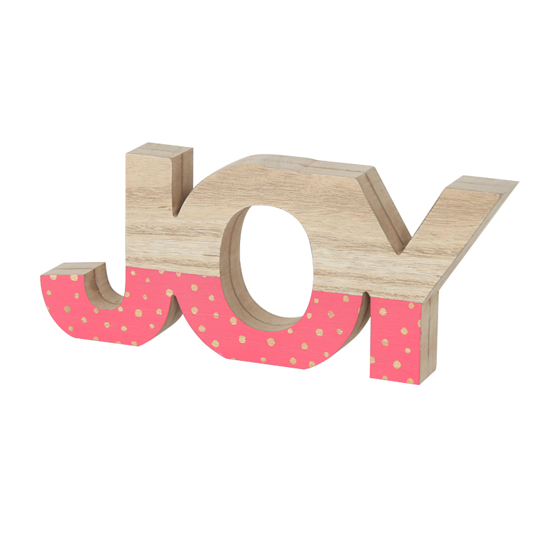 Jinn Home JOY Letreros de letras de madera Adornos de mesa
