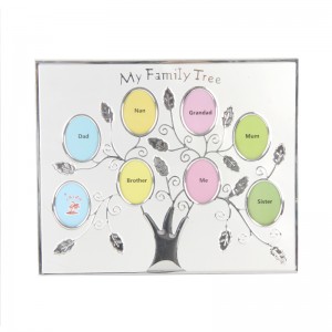 Family Tree Metal Aluminium Photo Frame Gambar