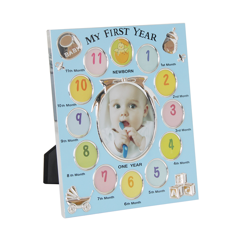 New Born Baby First Year Souvenir Aluminum Metal Picture Frame