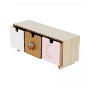 Wooden Table Stand Storage Cases PU Painted Wood Box