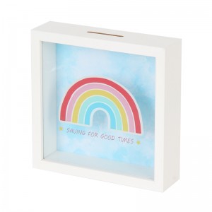 White Rainbow Shadow Box Bank Owo Box