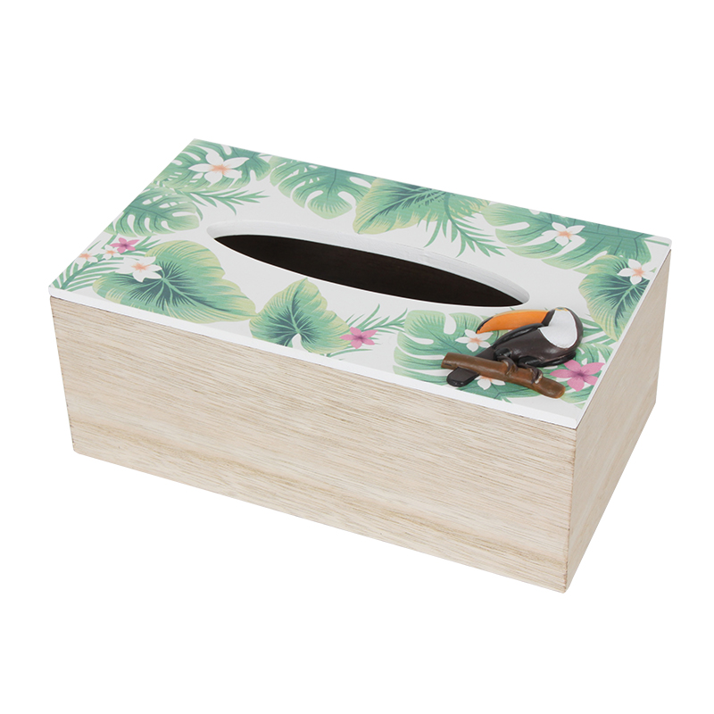 Ligna Tissue Box Holder Kovrilo-Rektangula Papero Holder Boxes