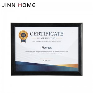 Čierny plastový rámček na dokumenty s certifikátom Rám s obrazom na diplom