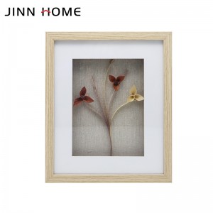 Jinn Home Matte ស៊ុមរូបថតឈើ DIY ប្រអប់ស្រមោលផ្កា