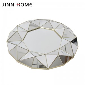 Decoratiu per a la llar petit penjat de paret amb mirall d'or rodó disseny octogonal senzill