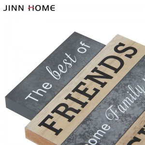Jinn Home 4PCS Rektangulo Lignaj Tablo-Signoj Literaj Blokoj Por Infanoj