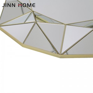 Decoratiu per a la llar petit penjat de paret amb mirall d'or rodó disseny octogonal senzill
