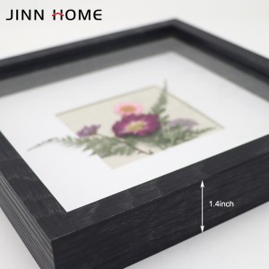 Caixa d'ombra de flors seques de 9 × 9 polzades Marc de fotos de fusta mat
