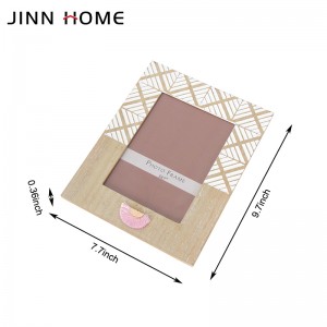 Jinn Home 5x7in Gekerfde houtfotoraam wit verf