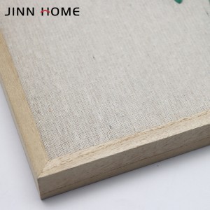 Exhibició d'art de paret de marc de fotos de fusta de lli de casa Jinn