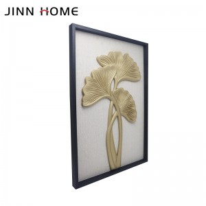 Jinn Home Linen ກອບຮູບໄມ້ຕົກແຕ່ງກໍາແພງຫີນທີ່ມີຊາຍແດນບາງໆ