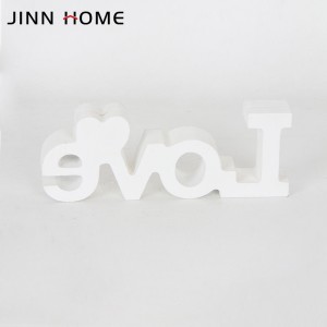 Jinn Home LOVE ແກະສະຫຼັກໂຕະໄມ້ປະດັບ ຂອງຂວັນວັນຄົບຮອບ