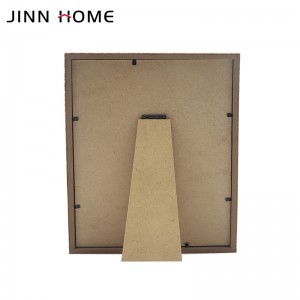Дървена рамка за снимки с кожена обвивка в кафяв цвят за домашен декор
